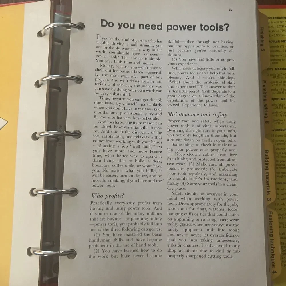 Vintage 1970 Better Homes and Gardens Handyman's Book 3-Ring‎ Binder Hardcover